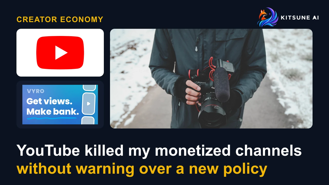 YouTube kills monetized channels without warning to fight the Vyro effect