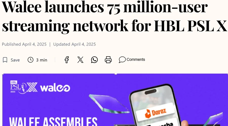Business Recorder story on a 75 million user streaming network