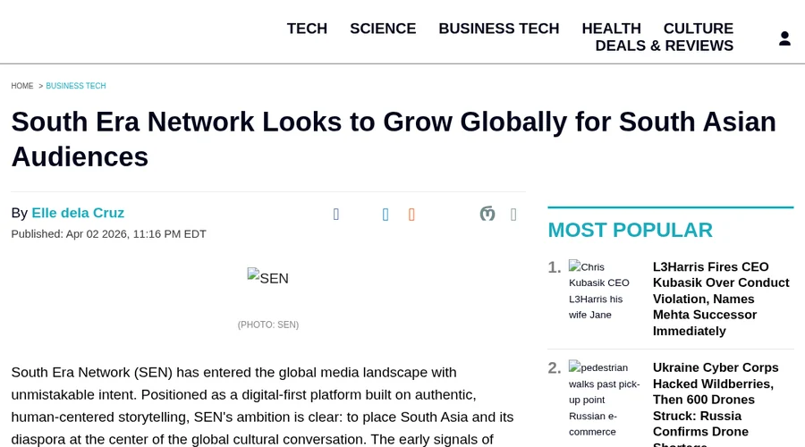 Tech Times article on South Era Network